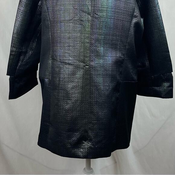 Anthropologie Hutch Iridescent Metallic Gray Glam Event Jacket NWOT Size XL - Picture 7 of 12